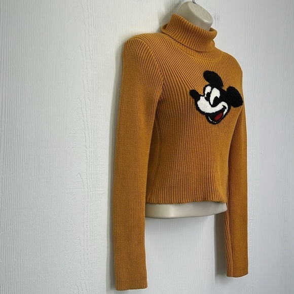 Forever 21 - Disney X Mickey Mouse Retro Yellow Crop Turtleneck Size Small - Picture 5 of 10